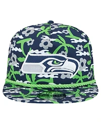 New Era Men's Navy Seattle Seahawks Wakey Wakey Golfer Snapback Hat