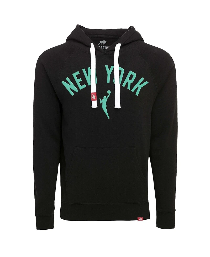 Sportiqe Men's and Women's Heather Black New York Liberty Olsen Tri-Blend Pullover Hoodie