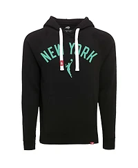 Sportiqe Men's and Women's Heather Black New York Liberty Olsen Tri-Blend Pullover Hoodie