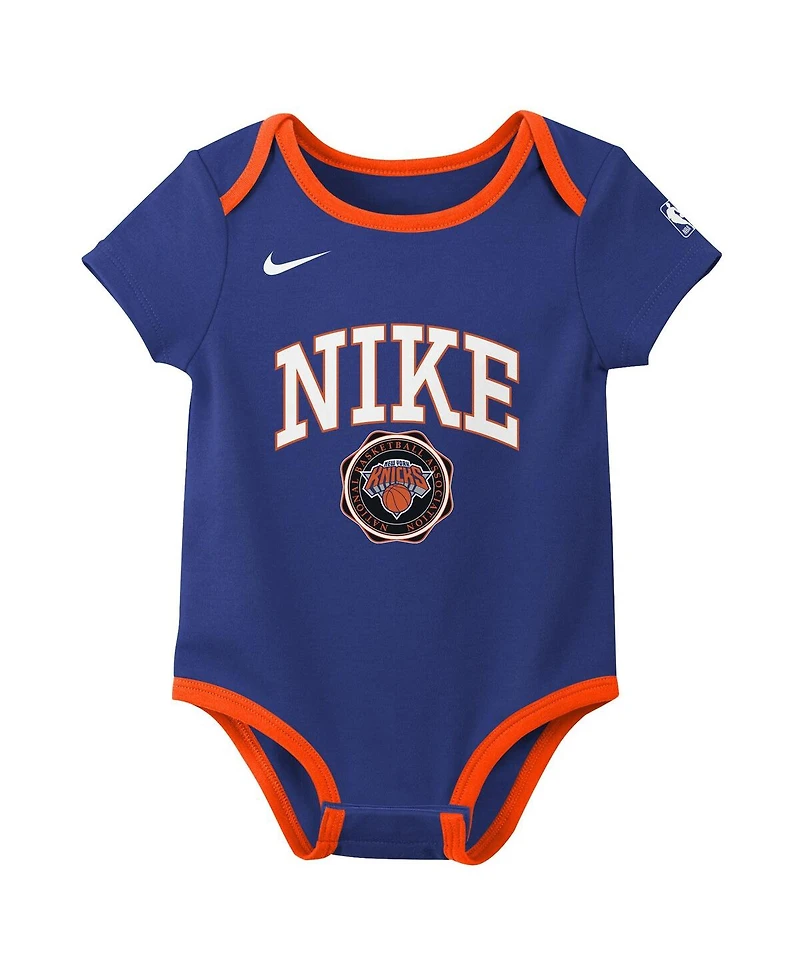 Nike Newborn 2-Pack Blue/Black New York Knicks Just Do It Bodysuit Set