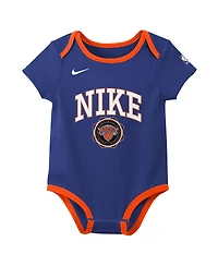 Nike Newborn 2-Pack Blue/Black New York Knicks Just Do It Bodysuit Set