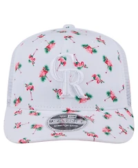 New Era Men's White Colorado Rockies Flamingo Mesh Back 9SEVENTY Stretch-Snap Hat