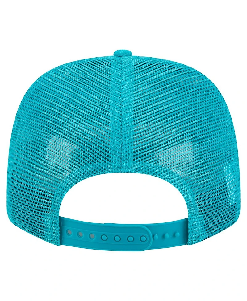 New Era Men's Aqua Miami Dolphins Main Trucker 9SEVENTY Stretch Snap Hat