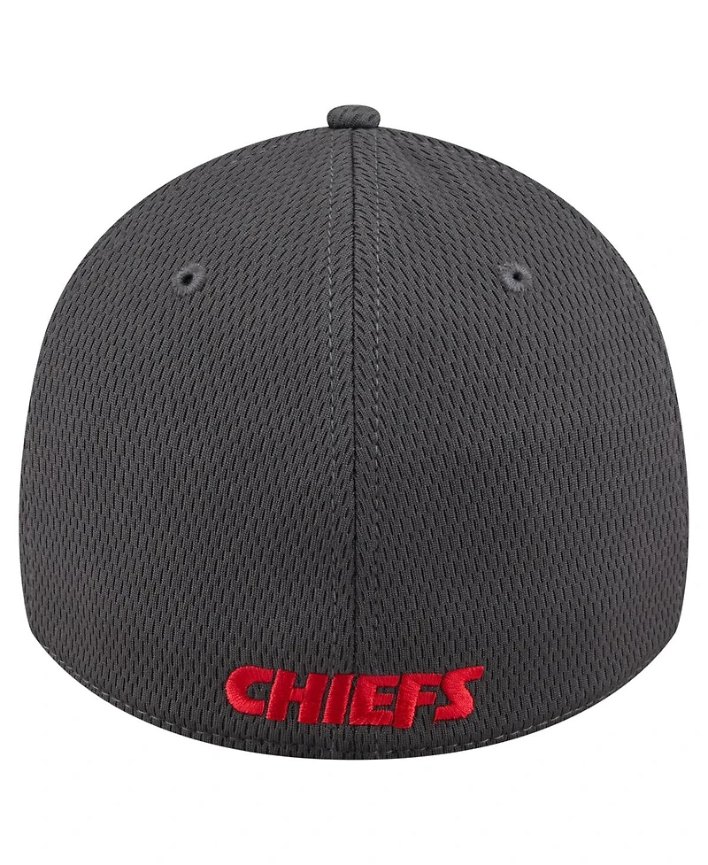New Era Men's Graphite Kansas City Chiefs Main 39THIRTY Flex Hat