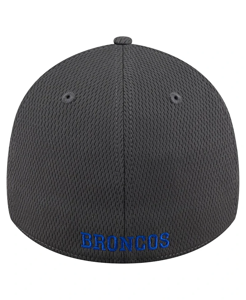 New Era Men's Graphite Denver Broncos Throwback Logo Main 39THIRTY Flex Hat