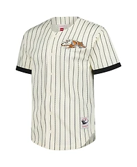 Mitchell & Ness Men's Cream Cincinnati Bengals Final Seconds Vintage Logo Mesh Button-Up Shirt