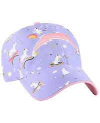 '47 Brand Girls Preschool Lavender Los Angeles Chargers Unicorn Clean Up Adjustable Hat
