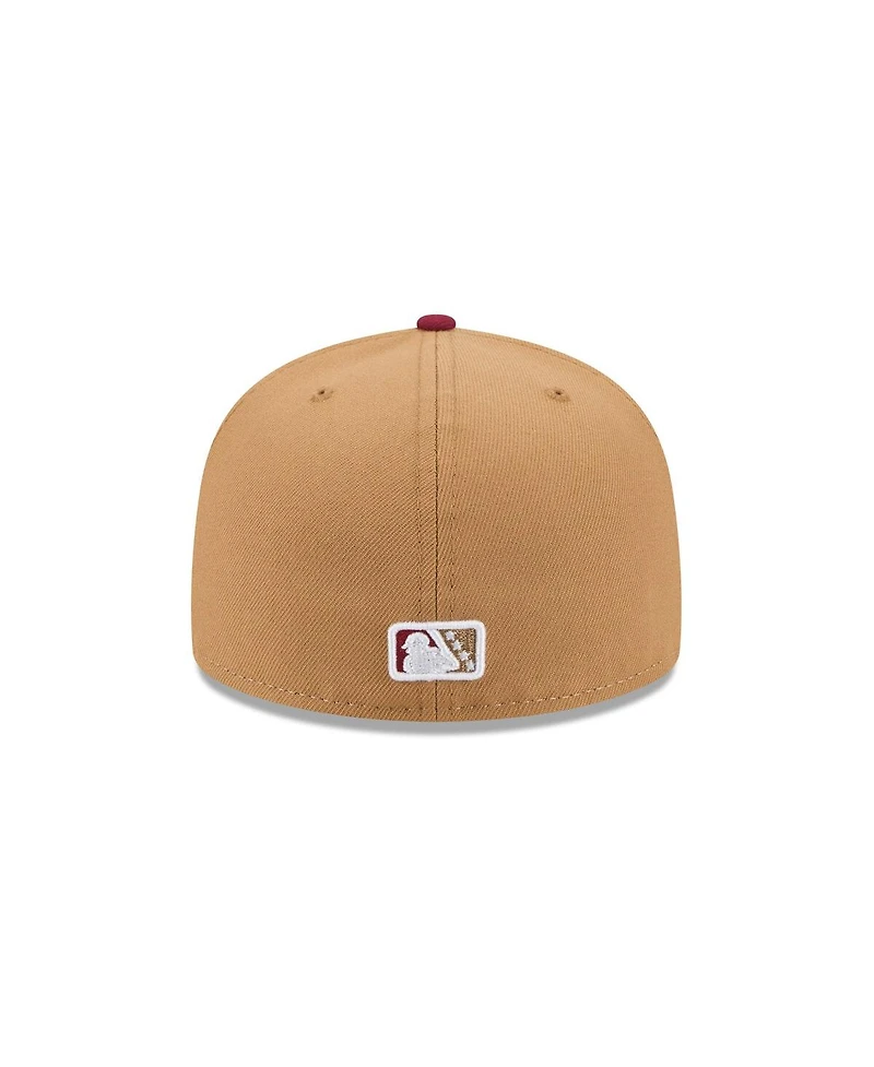 New Era Men's Light Beige Montgomery Biscuits Theme Nights 59FIFTY Fitted Hat