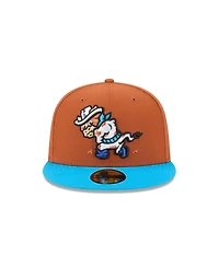 New Era Men's Brown Amarillo Sod Poodles Theme Nights 59FIFTY Fitted Hat