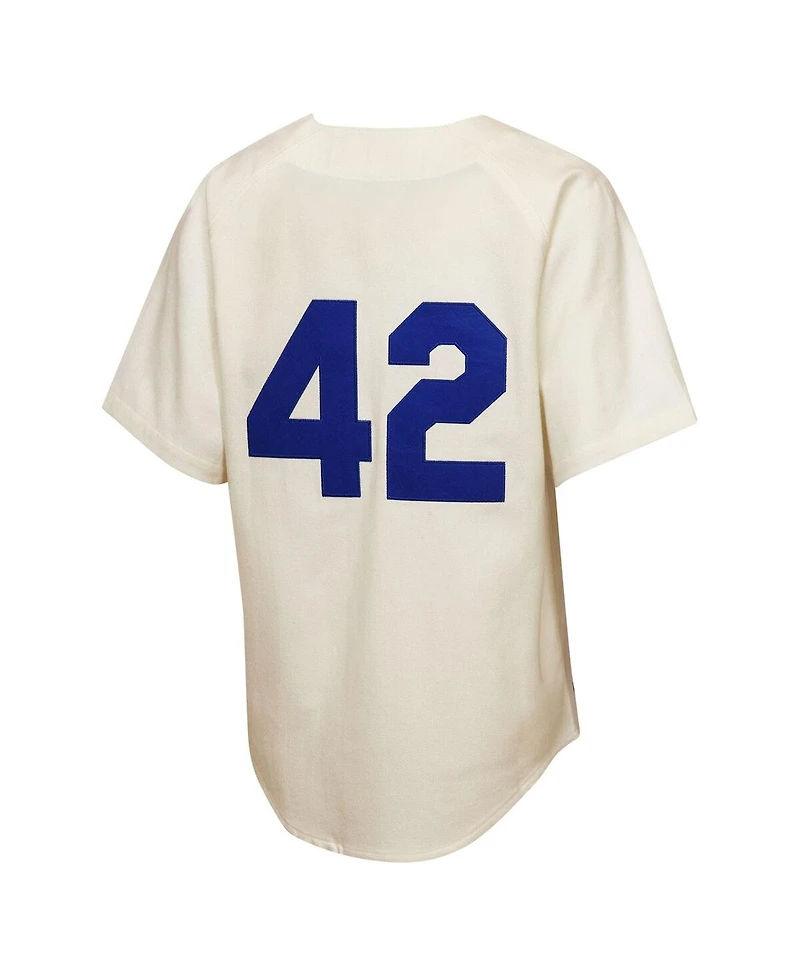 Mitchell & Ness Big Boys and Girls Jackie Robinson Cream Brooklyn Dodgers 1955 Authentic Jersey