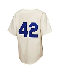 Mitchell & Ness Big Boys and Girls Jackie Robinson Cream Brooklyn Dodgers 1955 Authentic Jersey