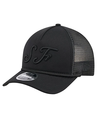 New Era Men's Black San Francisco Giants City Initial 9FORTY A-Frame M-Crown Adjustable Trucker Hat