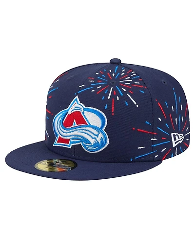 New Era Men's Navy Colorado Avalanche Americana Fireworks 59FIFTY Fitted Hat