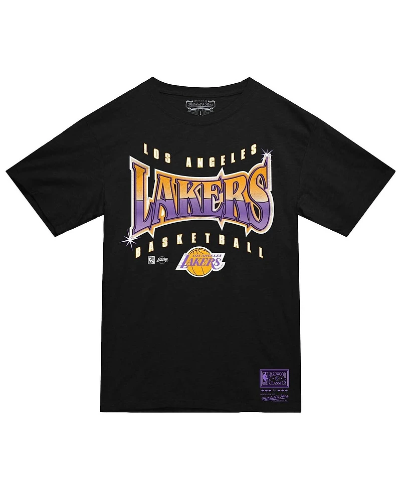 Mitchell & Ness Men's Black Los Angeles Lakers Worldwide Collection Glow Up T-Shirt