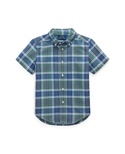 Polo Ralph Lauren Toddler and Little Boys Plaid Oxford Short Sleeve Shirt