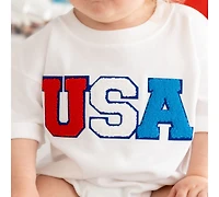 Sweet Wink Baby Girls Usa Patch Short Sleeve Romper