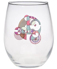 Frank Lloyd Wright Hoffman Rug Stemless Wine Glasses, Set of 4