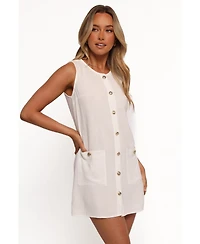 Petal and Pup Women's Velvette Mini Button Down Dress