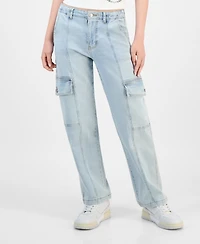 Madden Girl Juniors' High-Rise Cargo Skater Jeans