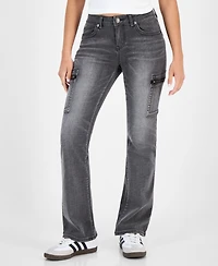 Madden Girl Juniors' Low Rise Cargo Bootcut Jeans