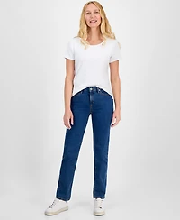 Style & Co Women's Mid-Rise Straight-Leg Denim Jeans, Exclusively at Macy's