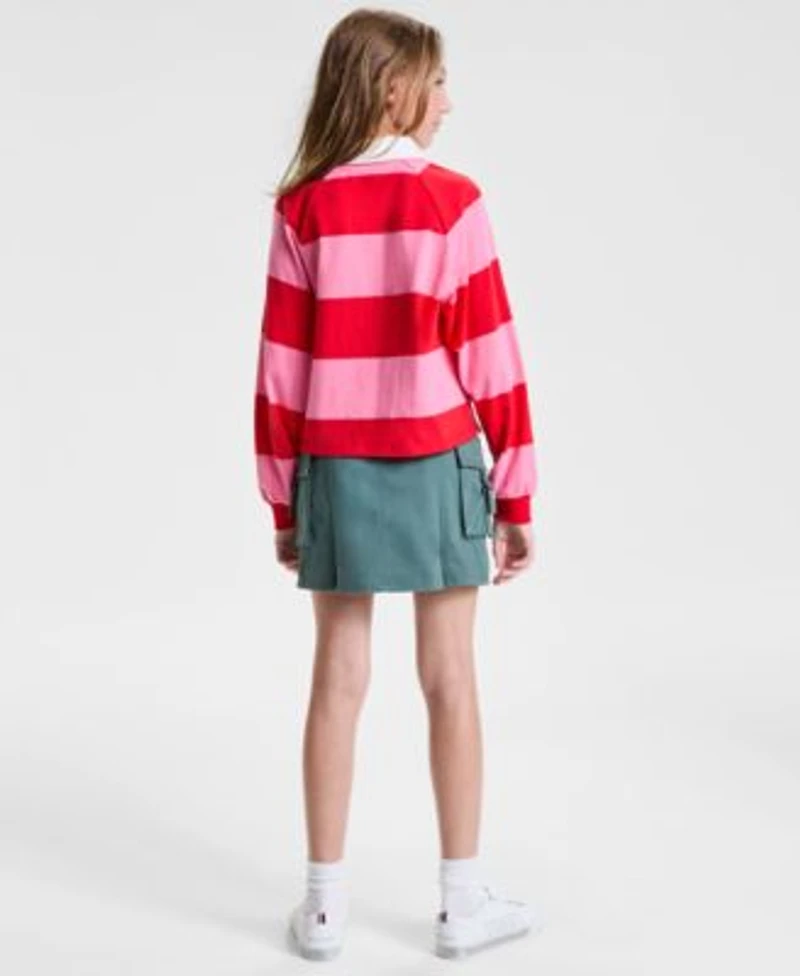 Tommy Hilfiger Big Girls Rugby Stripe Sweatshirt Cargo Skirt