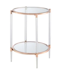 Convenience Concepts 20" Royal Crest 2 Tier Acrylic Glass End Table