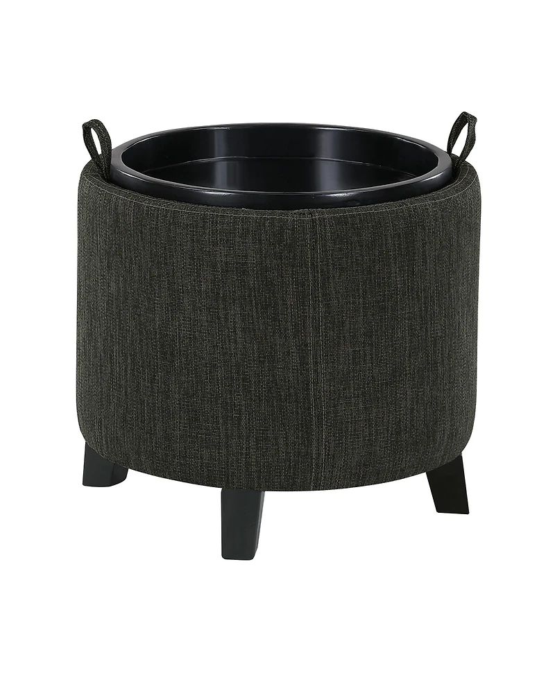 Convenience Concepts 19" Designs4Comfort Oscar Storage Ottoman with Reversible Tray
