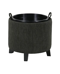 Convenience Concepts 19" Designs4Comfort Oscar Storage Ottoman with Reversible Tray