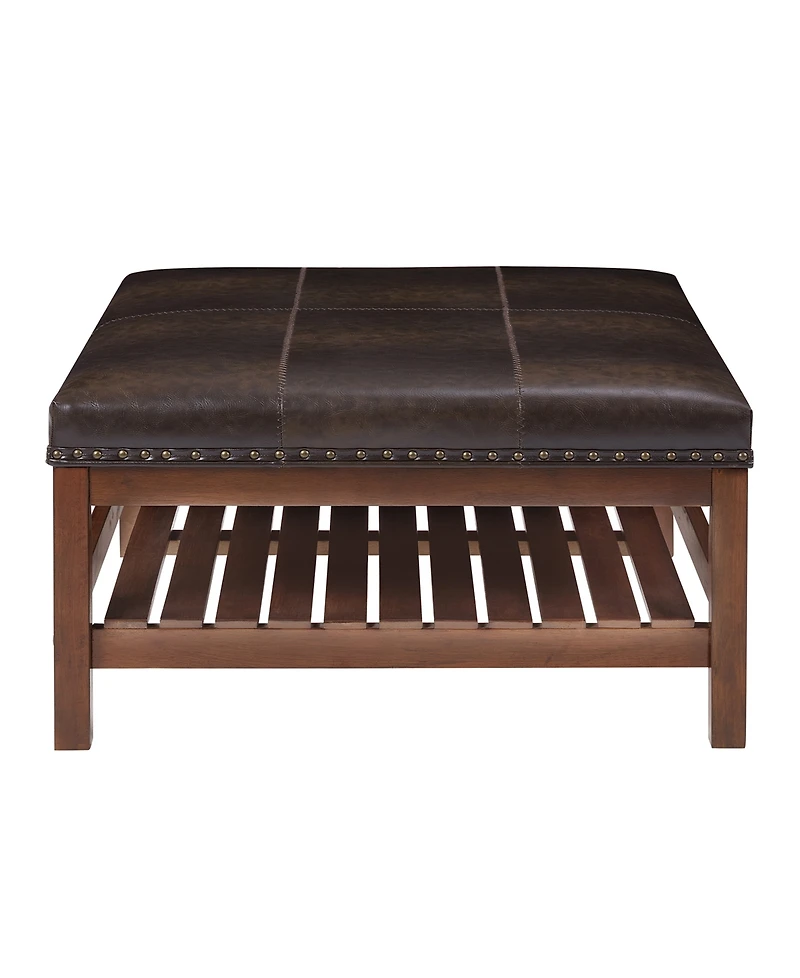 Convenience Concepts 32" Designs4Comfort Silverton Coffee Table Cocktail Ottoman with Storage Shelf