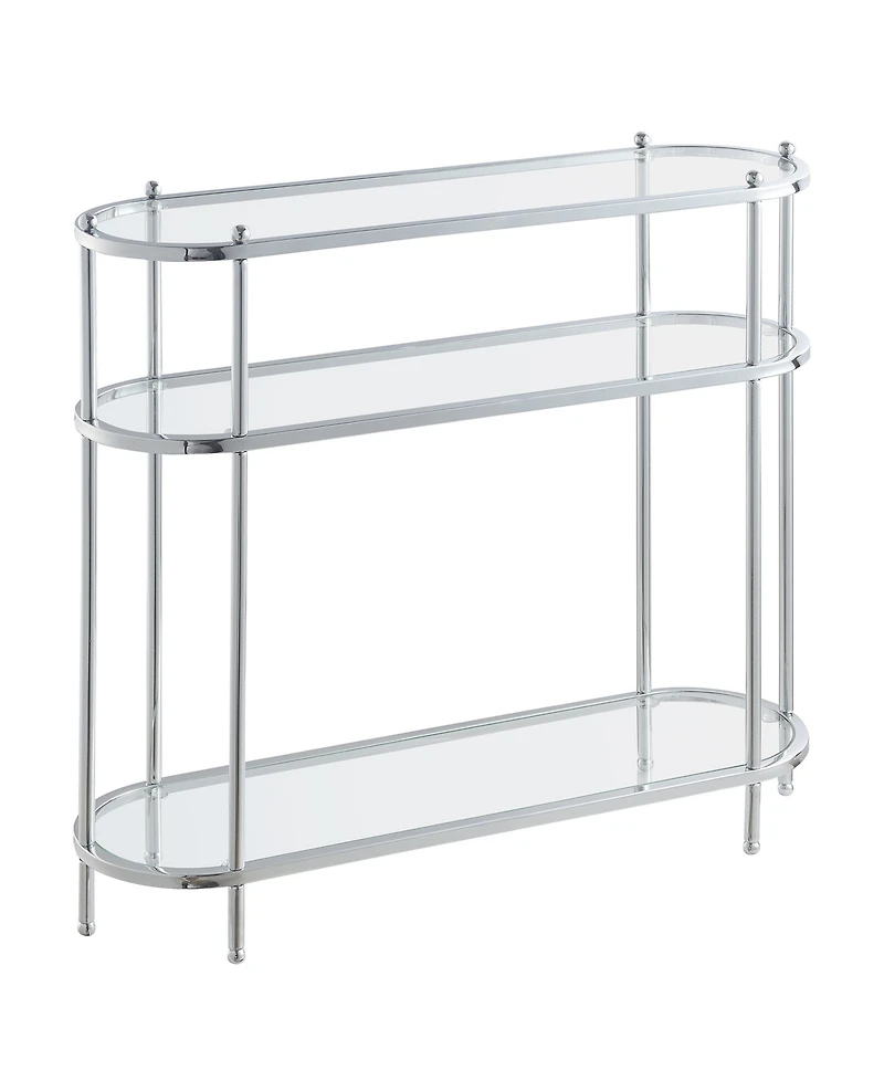 Convenience Concepts 9.5" Royal Crest 3 Tier Glass Oval Entryway Hall Table