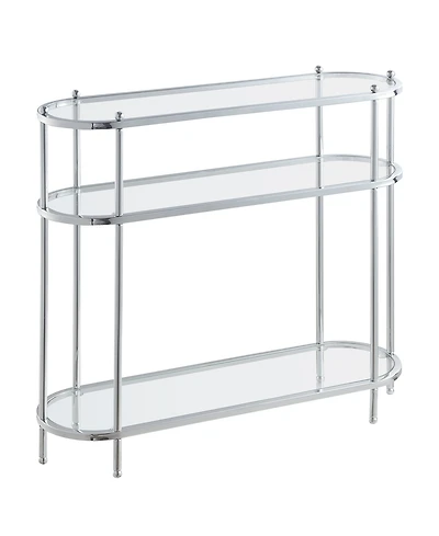Convenience Concepts 9.5" Royal Crest 3 Tier Glass Oval Entryway Hall Table