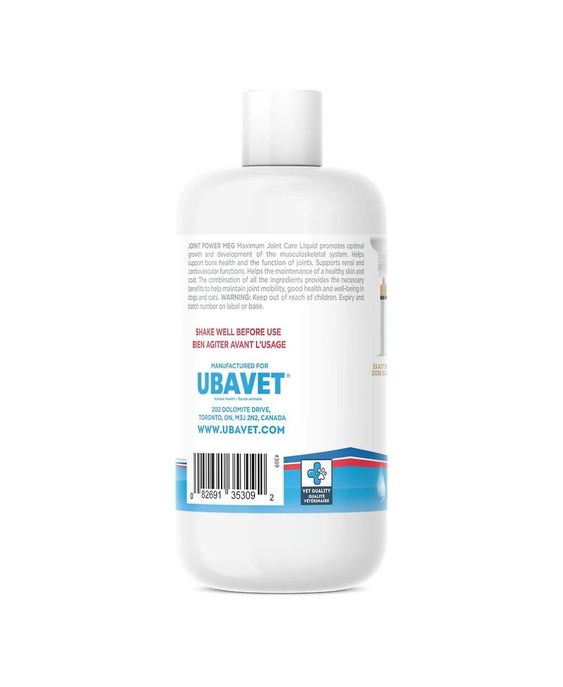 Ubavet Joint Power Meg Maximum Joint Care Liquid for Cats and Dogs – (16.9 fl oz / 500ml)