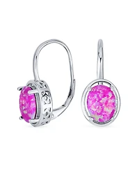 Bling Jewelry White Blue Purple Created Opal Dangle Earrings Sterling Silver