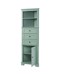 Casainc 68.9"H Triangle Tall Cabinet with 3 Drawers and Adjustable Shelves for Bathroom/Living Room