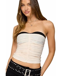 Edikted Women's Contrast Bra Ruched Mesh Corset