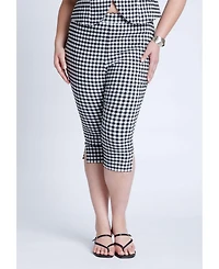 Eloquii Women's Gingham Capri Legging