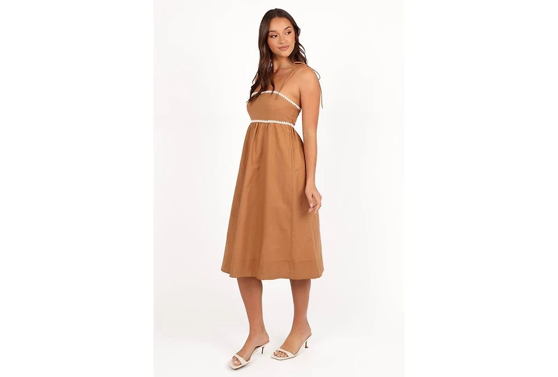 Petal and Pup Women's Lino Contrast Trim Midi Dress