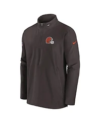 Nike Men's Brown Cleveland Browns Sideline Coach Half-Zip Jacket