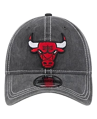 New Era Men's Black Chicago Bulls Pigment Dyed 9TWENTY Adjustable Hat