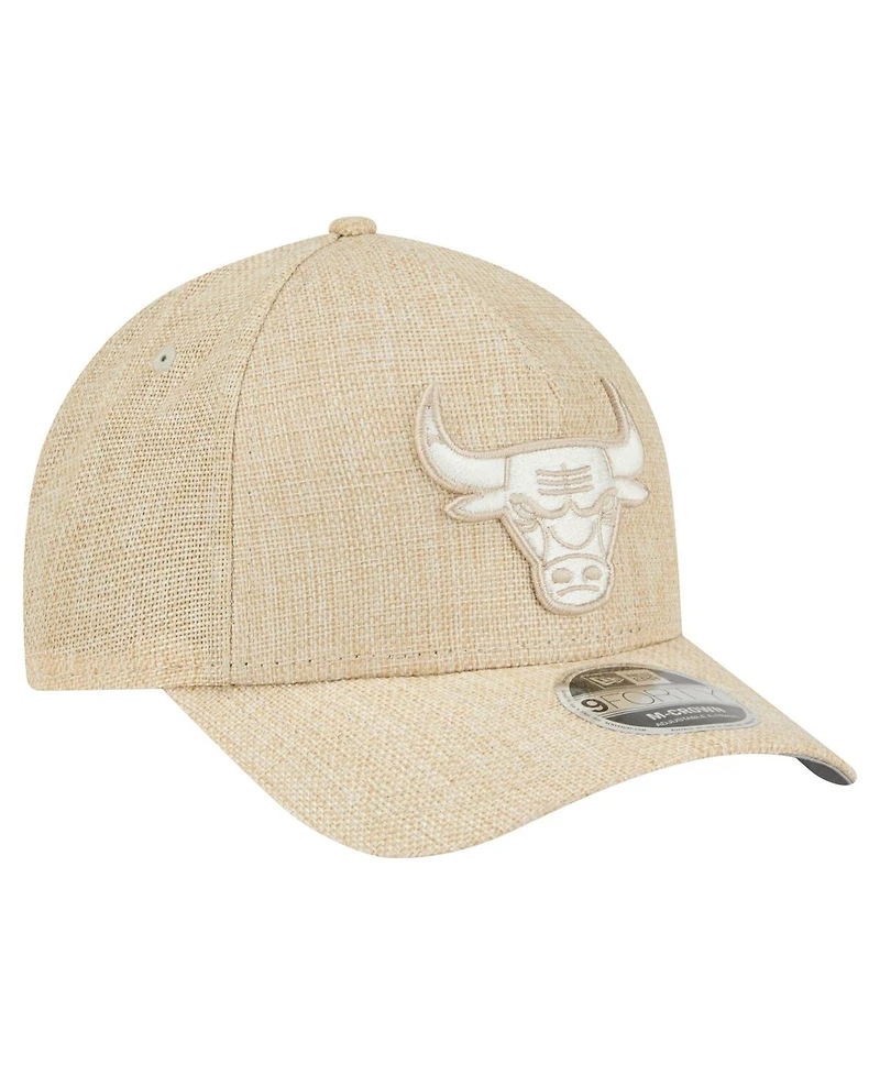 New Era Men's Tan Chicago Bulls Injection Woven A-Frame 9FORTY Adjustable Hat