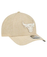 New Era Men's Tan Chicago Bulls Injection Woven A-Frame 9FORTY Adjustable Hat