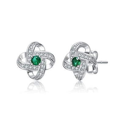 Kids 14K Gold Plated with Colored Cubic Zirconia Star-Shaped Stud Earrings