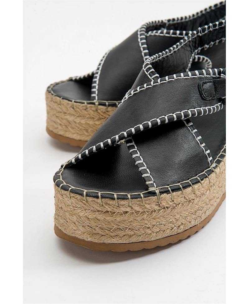 Forever & Always Shoes Bellezza Leather Platform Sandals