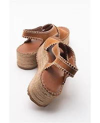 Forever & Always Shoes Bellezza Leather Platform Sandals