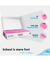 Erasers Pencil Block, Hi Polymer Large Pink Soft Eraser, Rubber and Non – Abrasive Eraser, Erasers School Supplies for Kids and Artists, Best E