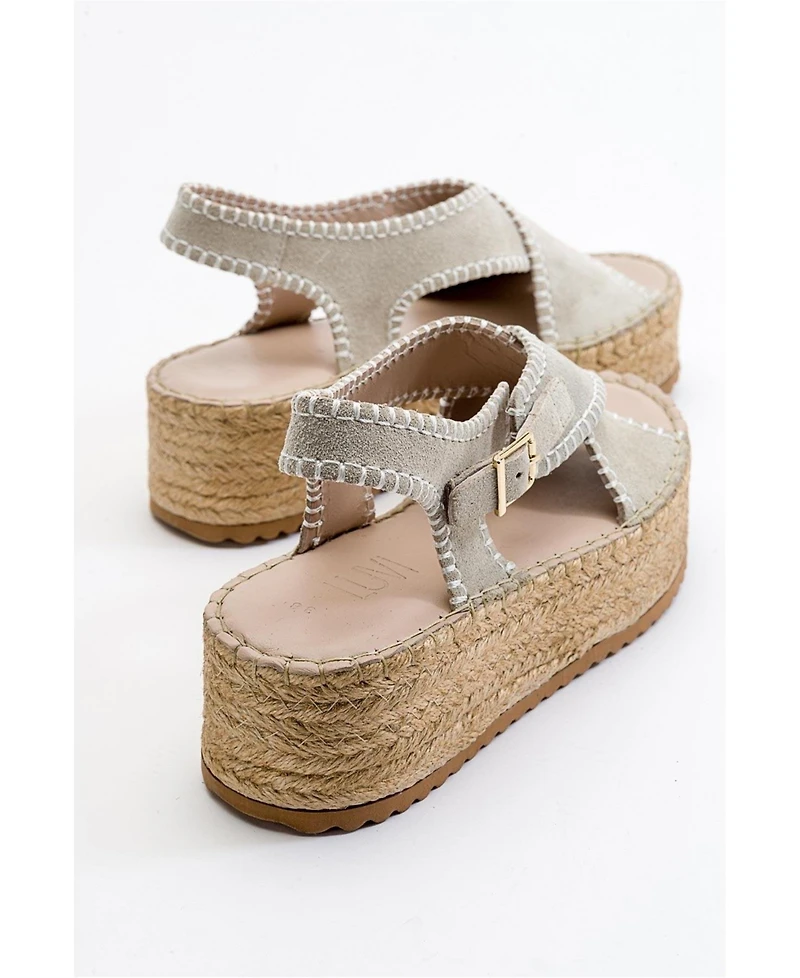 Forever & Always Shoes Bellezza Leather Platform Sandals