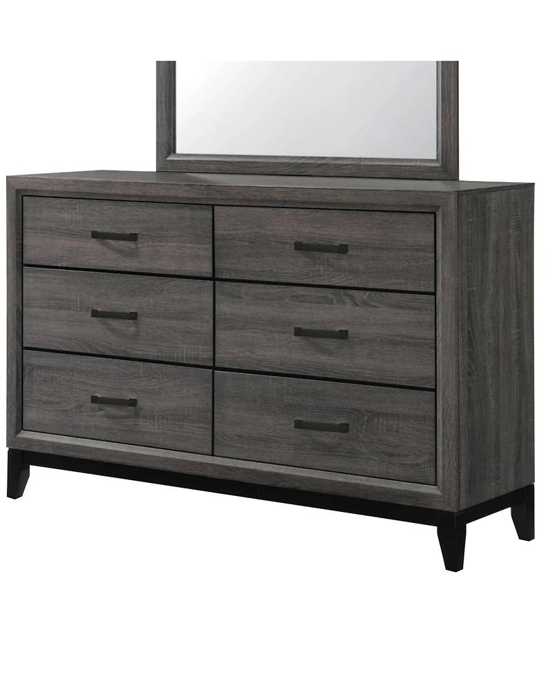 Kings Brand Furniture Ambroise Wood Dresser & Mirror, Gray/Black