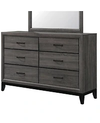 Kings Brand Furniture Ambroise Wood Dresser & Mirror, Gray/Black