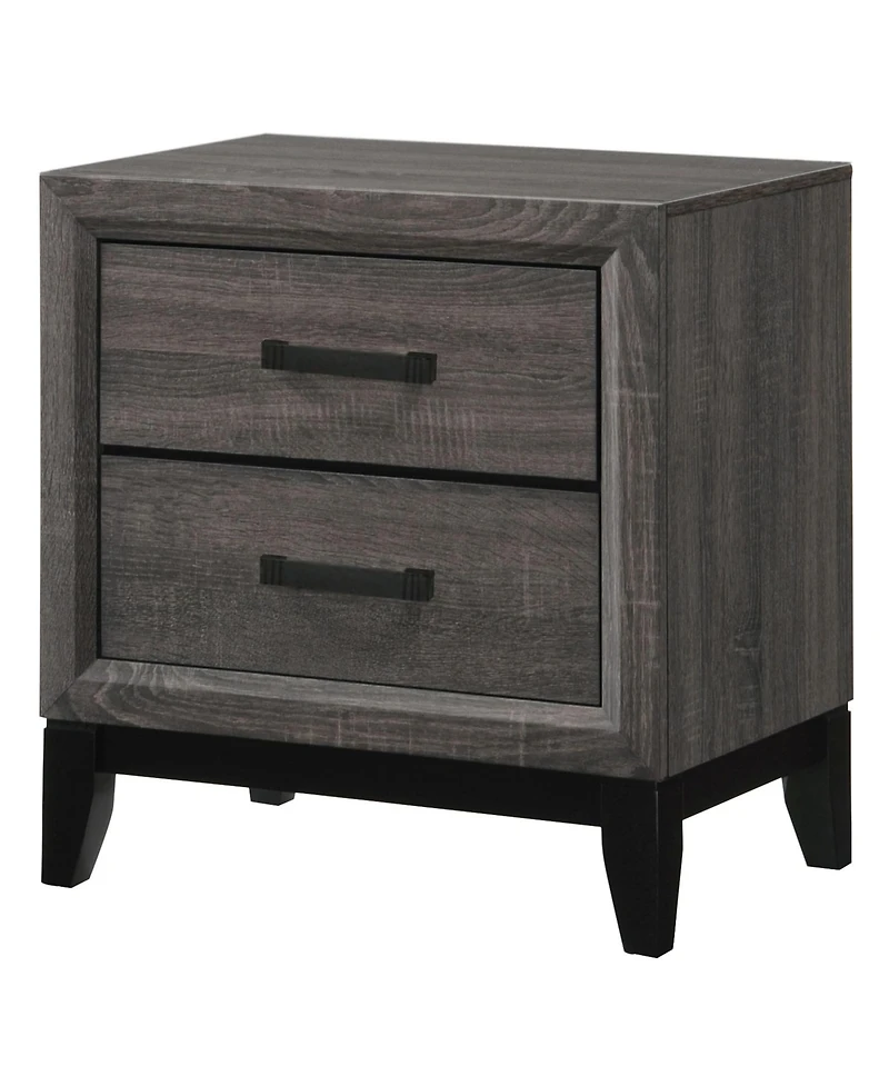 Kings Brand Furniture Ambroise 2-Drawer Wooden Side End Table, Nightstand